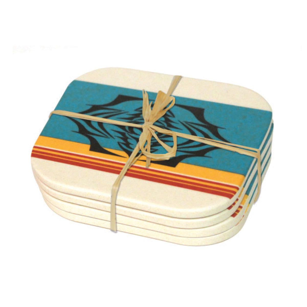 Salish Sunset Bamboo Coaster Set