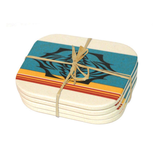 Salish Sunset Bamboo Coaster Set