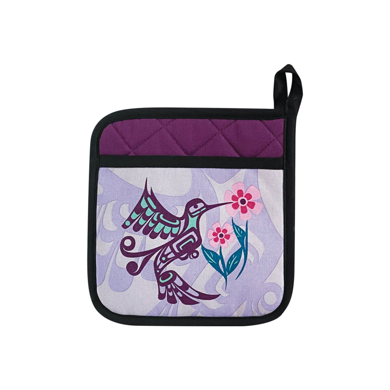 Potholder - Hummingbird by Francis Dick - Francis Dick - - Pentlatch Gallery - Aboriginal Art - Parksville, BC, Canada