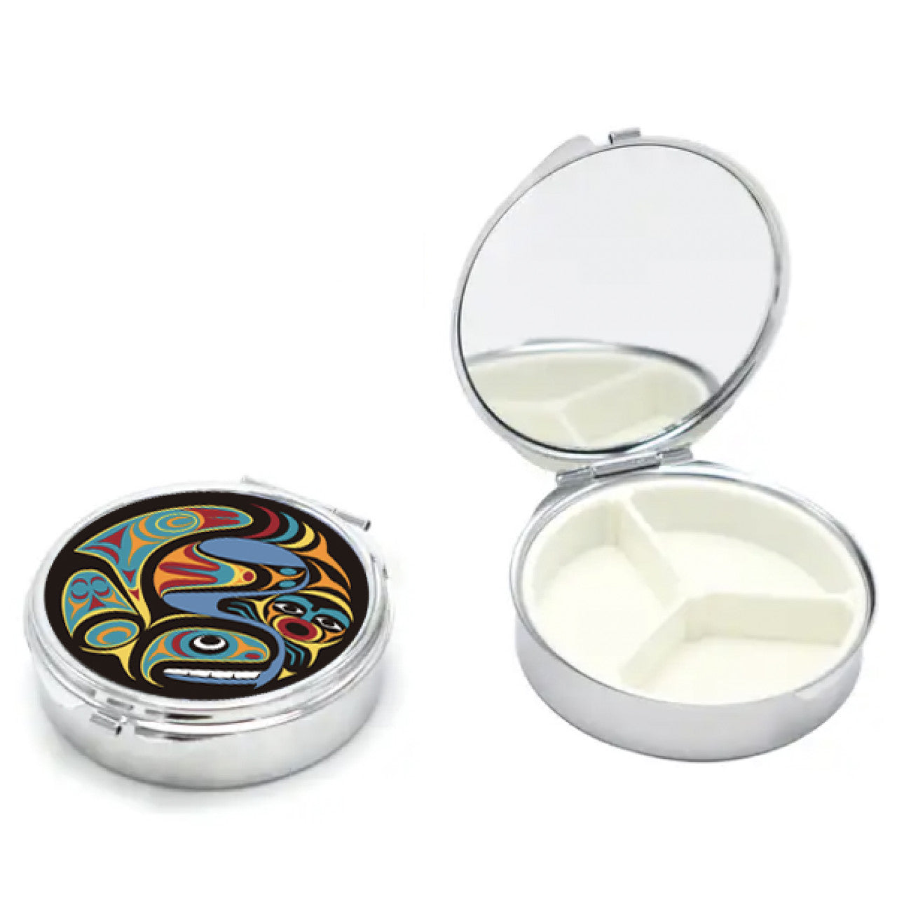 Whale Pill Case + Mirror