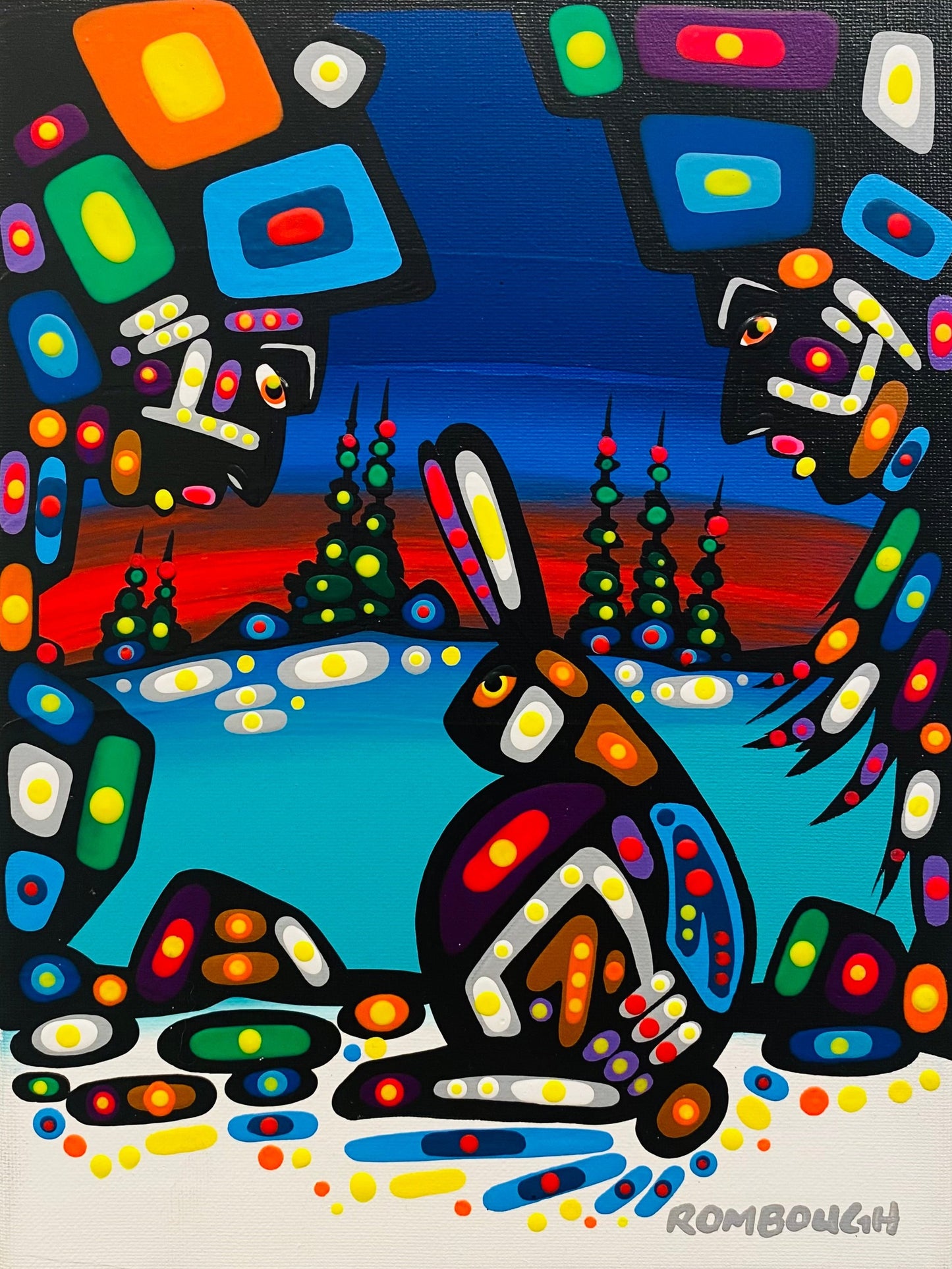 Encompassed - Painting by John Rombough Dene/Chippewa