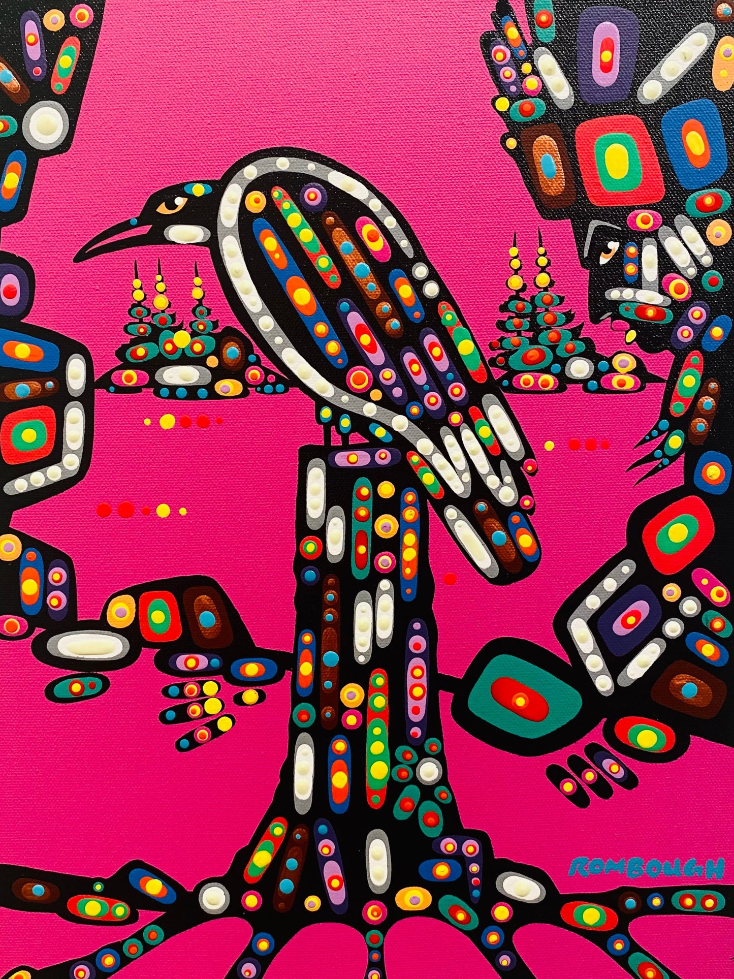 Sacred Land - Painting by John Rombough Dene/Chippewa