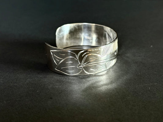 Sterling Silver 3/4" Hummingbird Bracelet