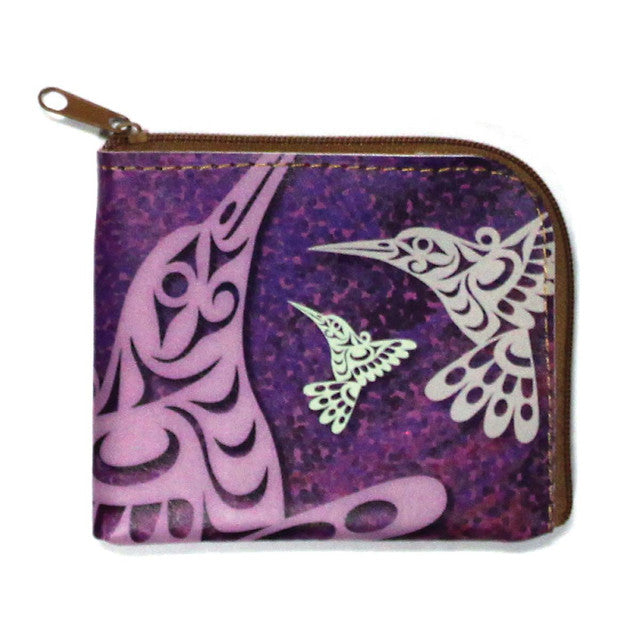 Coin Purse - Hummingbirds by Joe Wilson-Sxwaset - Pentlatch Gallery - Apparel - Pentlatch Gallery - Aboriginal Art - Parksville, BC, Canada