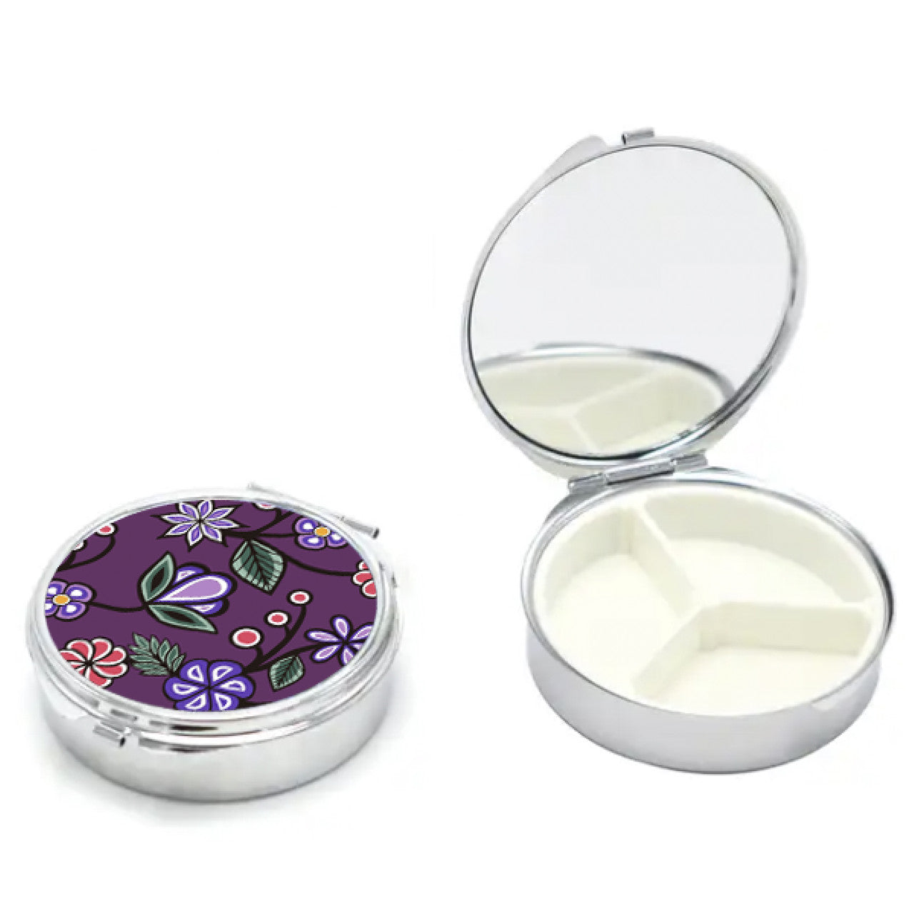 Ojibway Florals Pill Case + Mirror Storm Angeconeb