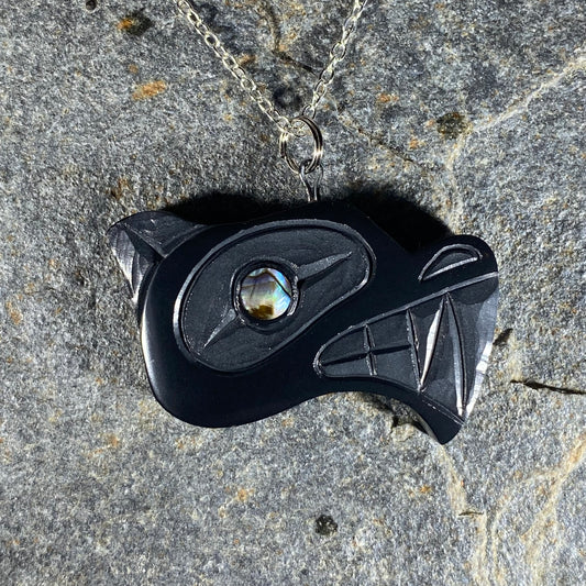 Wolf Haida Argillite Pendant
