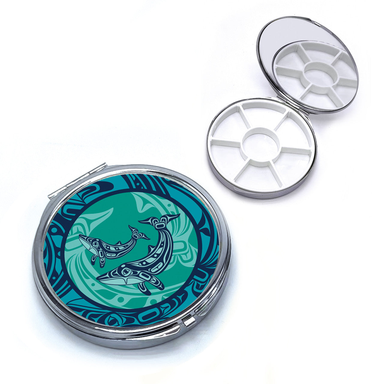 Humpback Whale Pill Case + Mirror