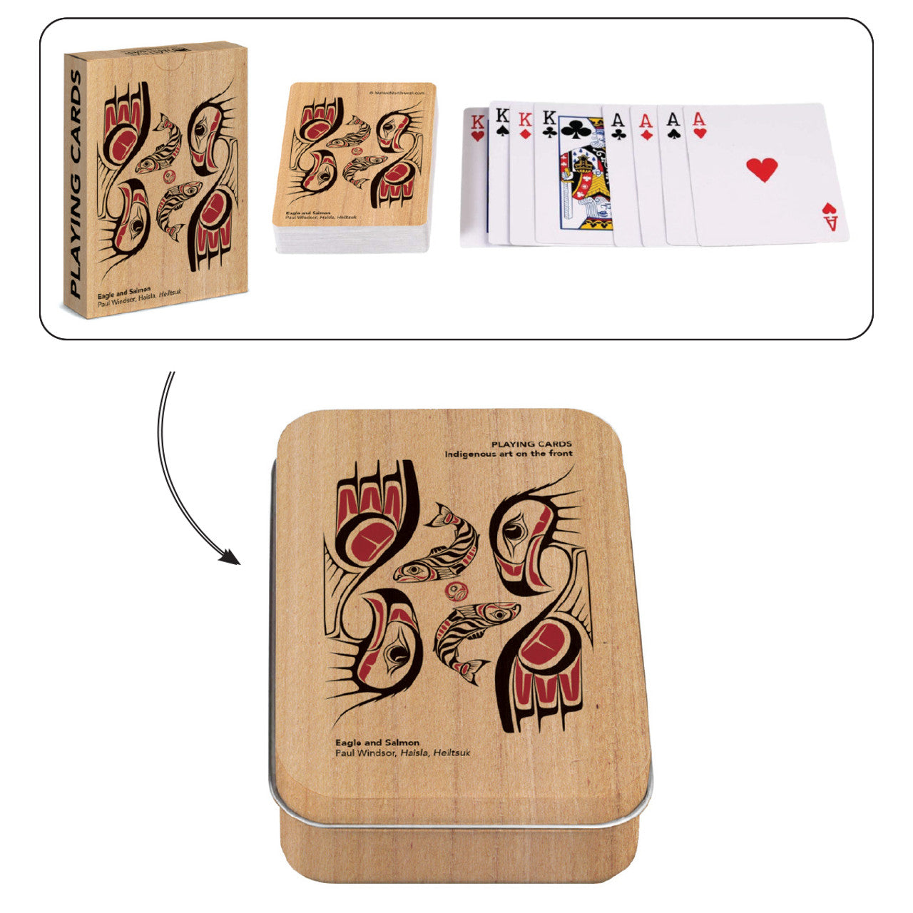Eagle and Salmon Playing Cards