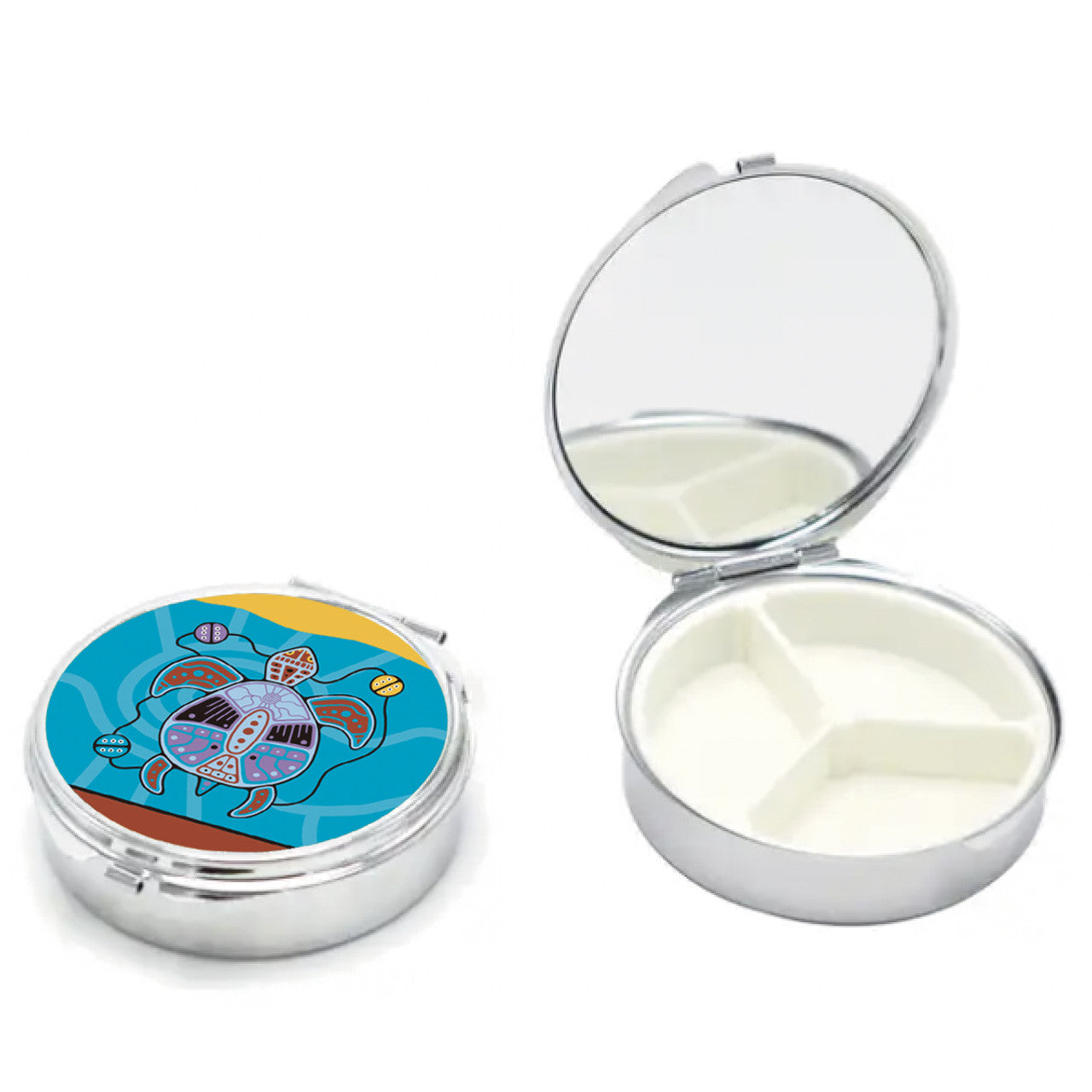 Turtle Pill Case + Mirror