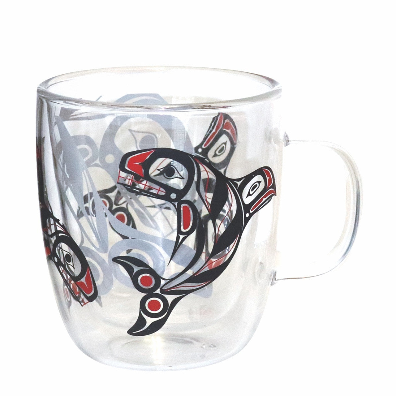 Raven Fin Killer Whale Glass Mug - Darrel Amos