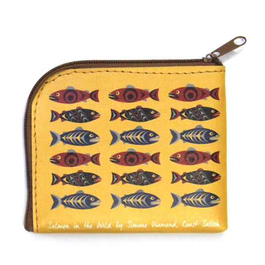 Coin Purse - Salmon by Simon Diamond - Pentlatch Gallery - Apparel - Pentlatch Gallery - Aboriginal Art - Parksville, BC, Canada