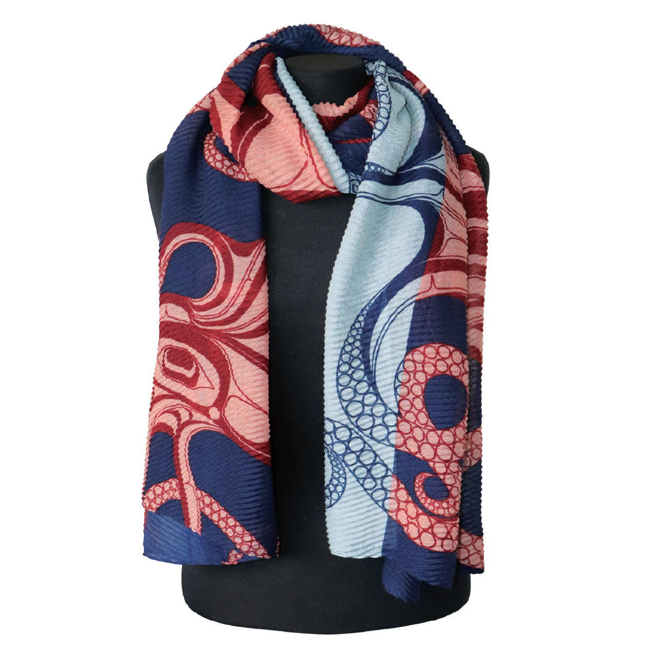 Eco Scarf - Octopus (Nuu) by Ernest Swanson - Ernest Swanson - Apparel - Pentlatch Gallery - Aboriginal Art - Parksville, BC, Canada