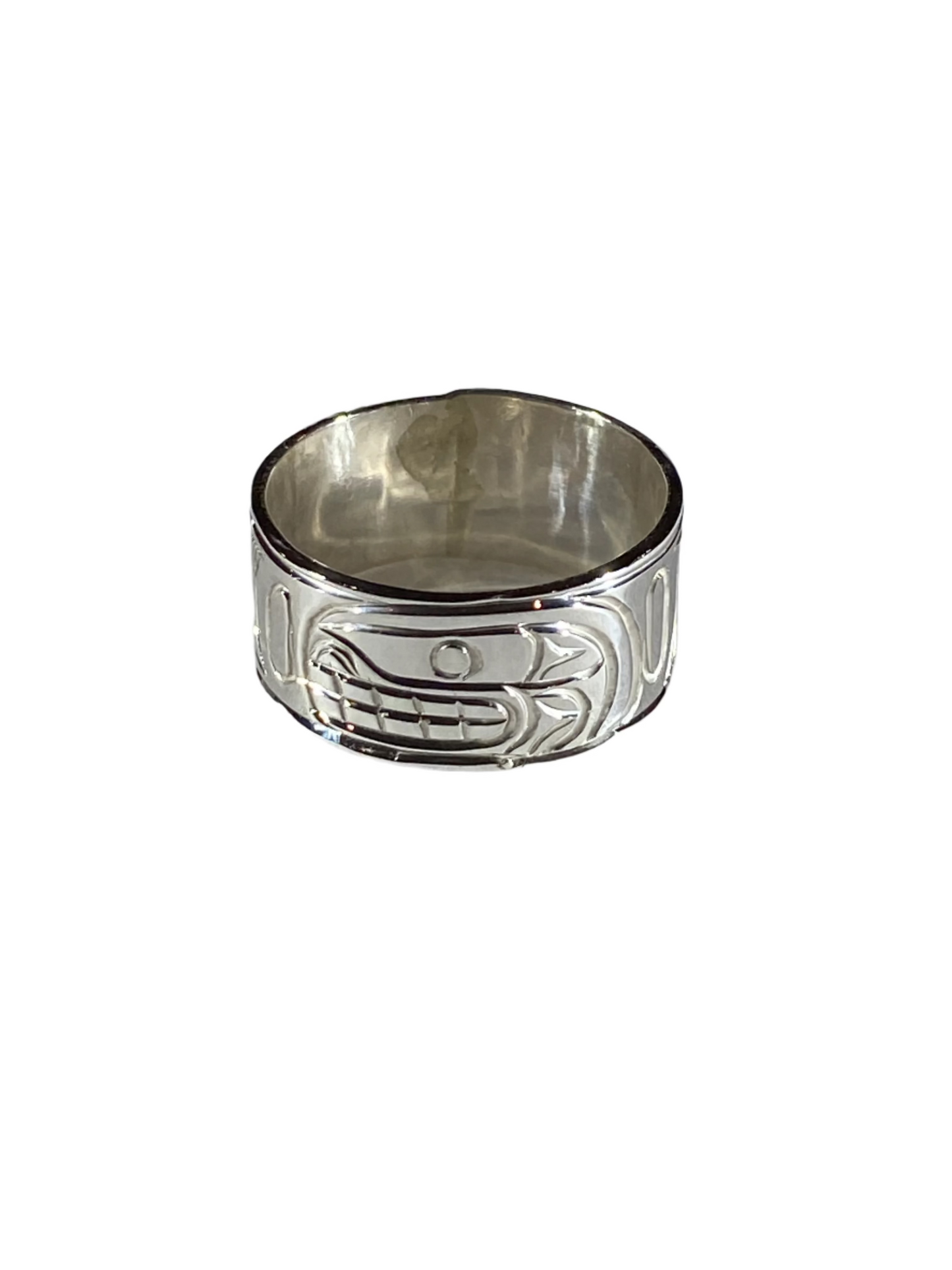Silver Salmon Ring sz-9 1/2