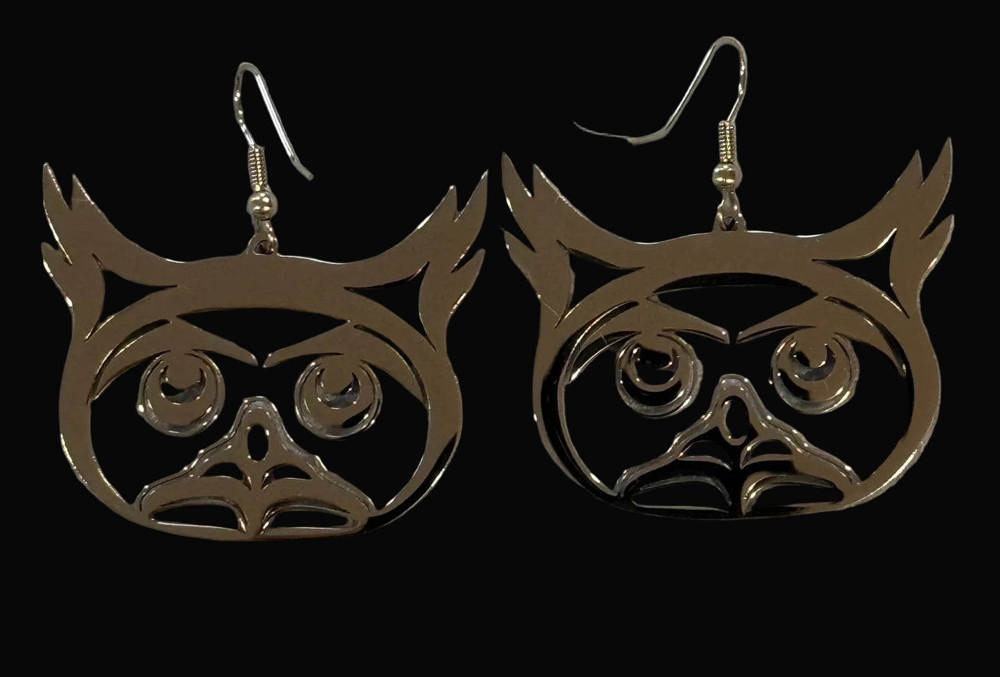 Stainless Steel Owl Earrings