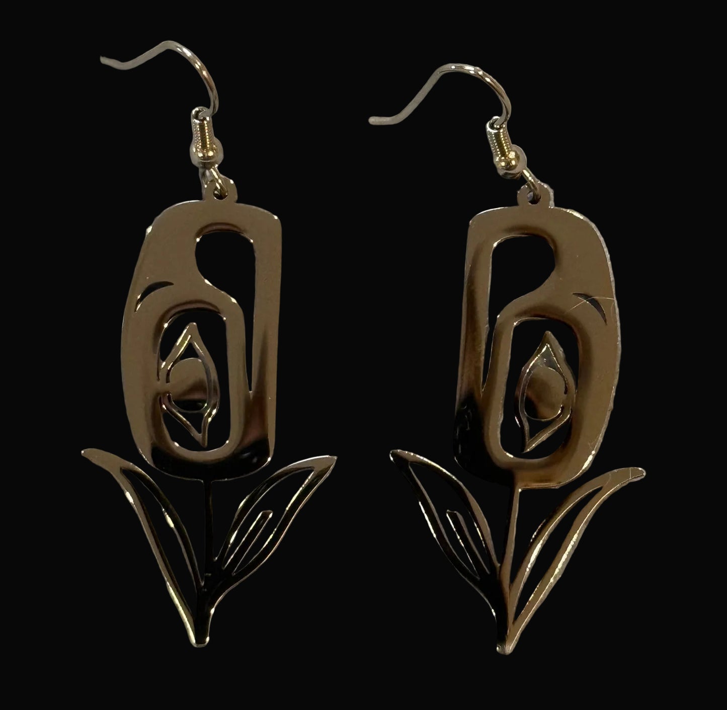 Stainless Steel Camas Lily Earrings