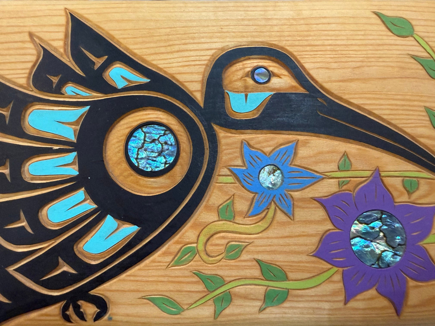 Carved Hummingbird Jewelry Box