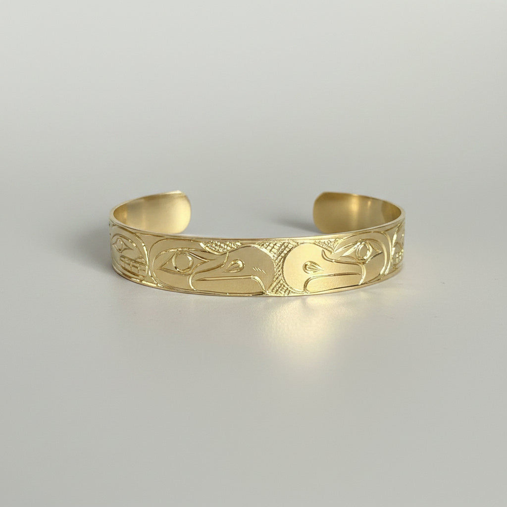 3/8" Split Eagle Stirling Silver Bracelet