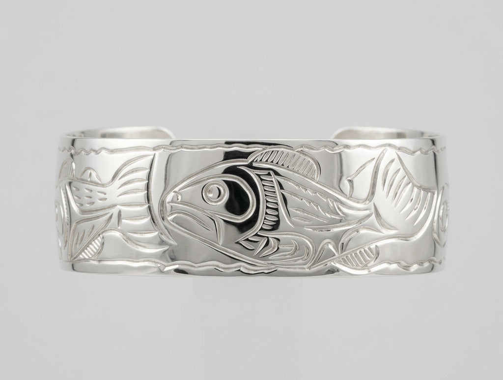 Sterling Silver 3/4" Salmon Bracelet