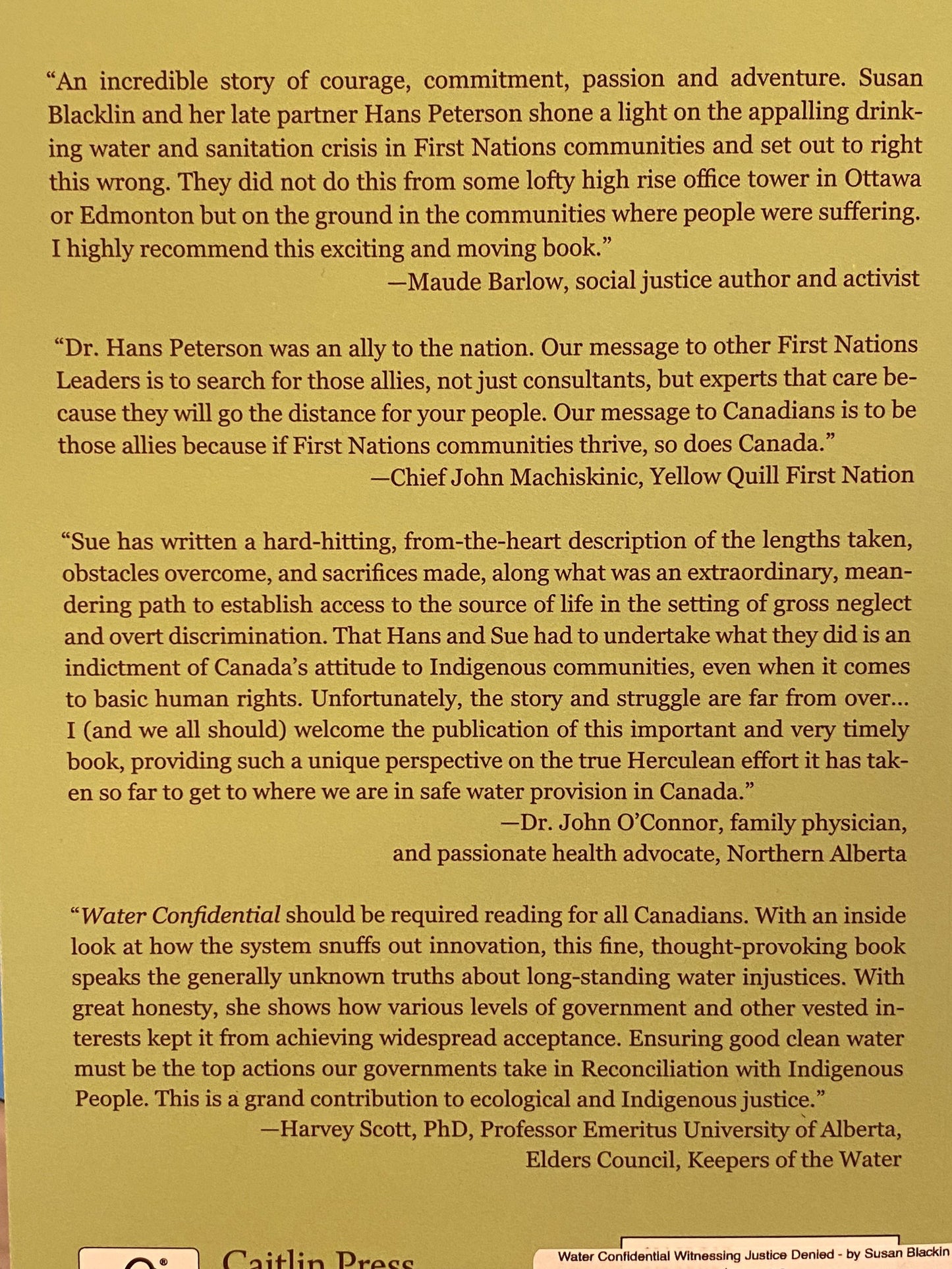 Water Confidential: Witnessing Justice Denied—The Fight for Safe Drinking Water in Indigenous and Rural Communities in Canada