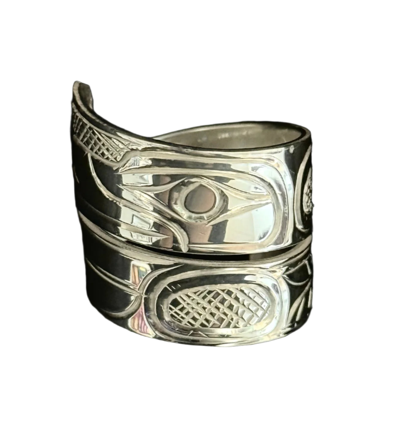 Sterling Silver Wrap Raven Ring