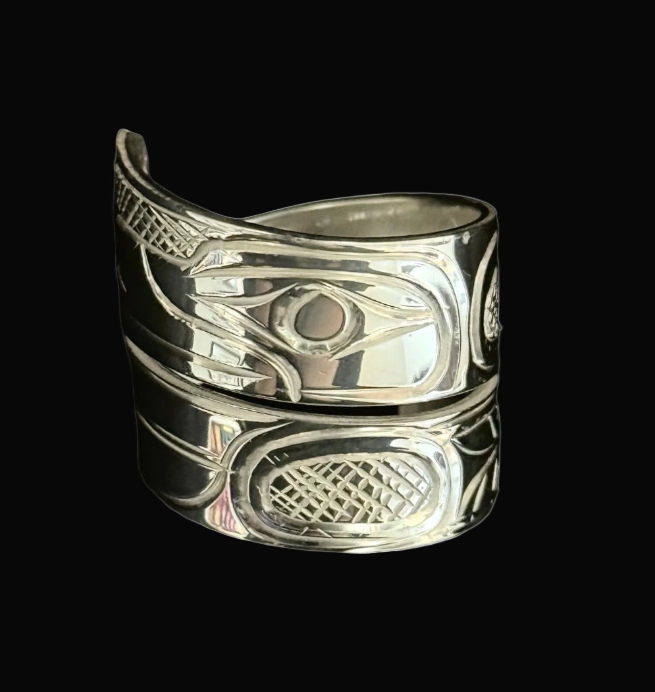Sterling Silver Wrap Raven Ring