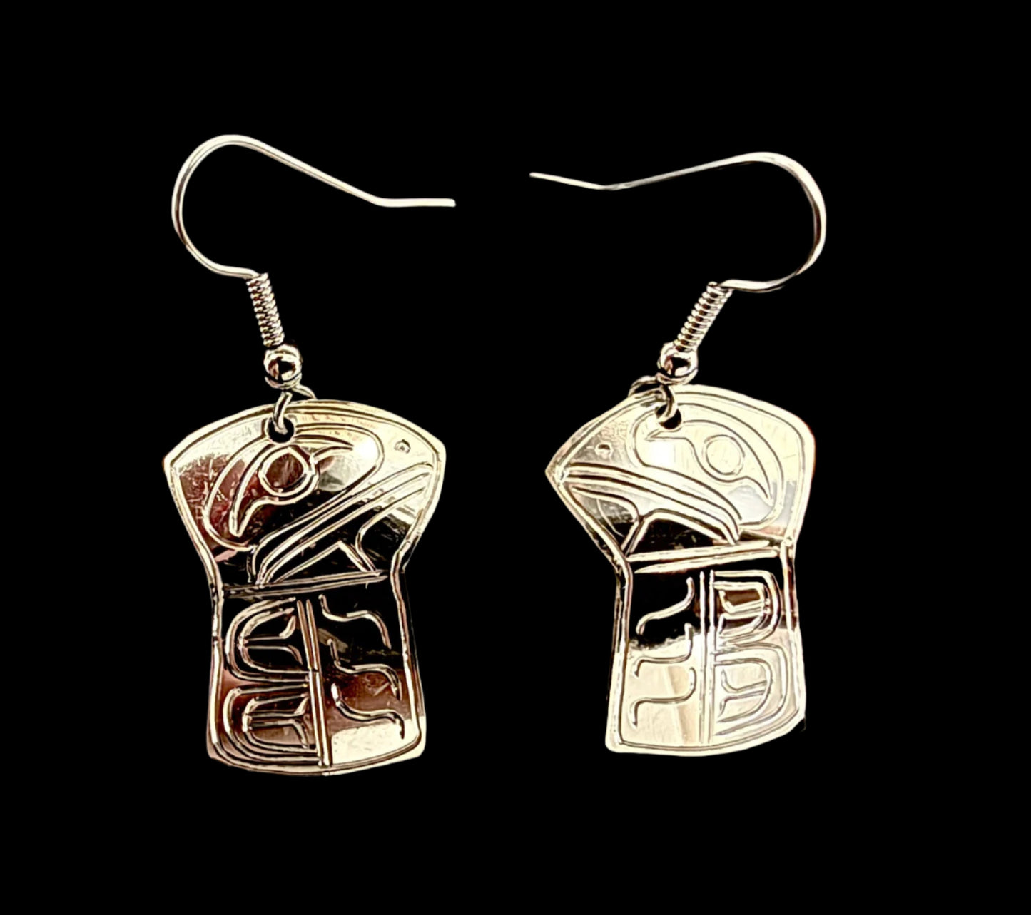 Silver Eagle Shield Earrings