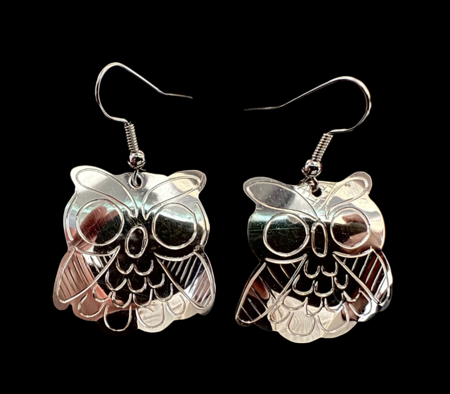 Silver Owl Earrings