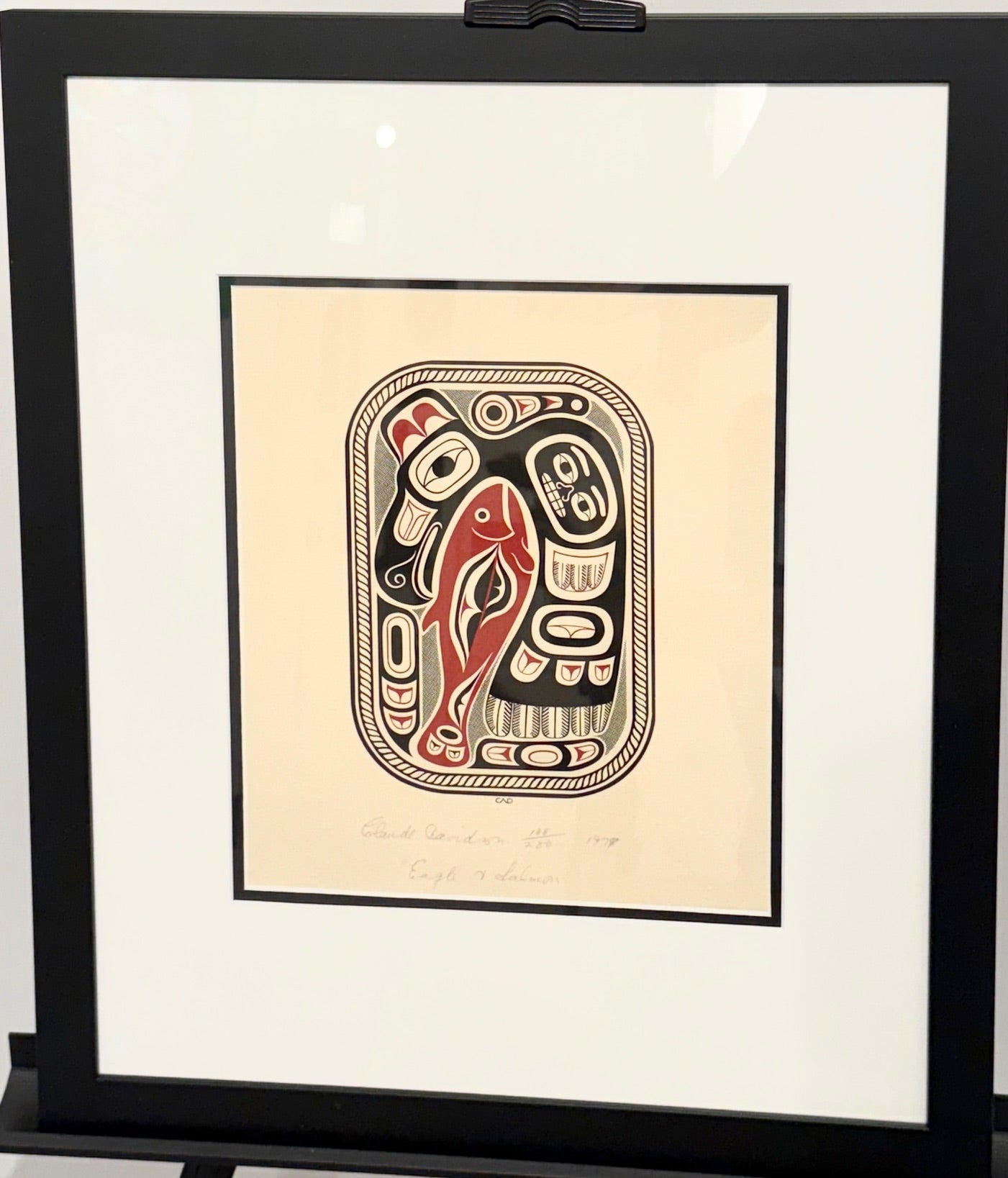 Claude Davidson Eagle & Salmon 108/200 1979 (framed)