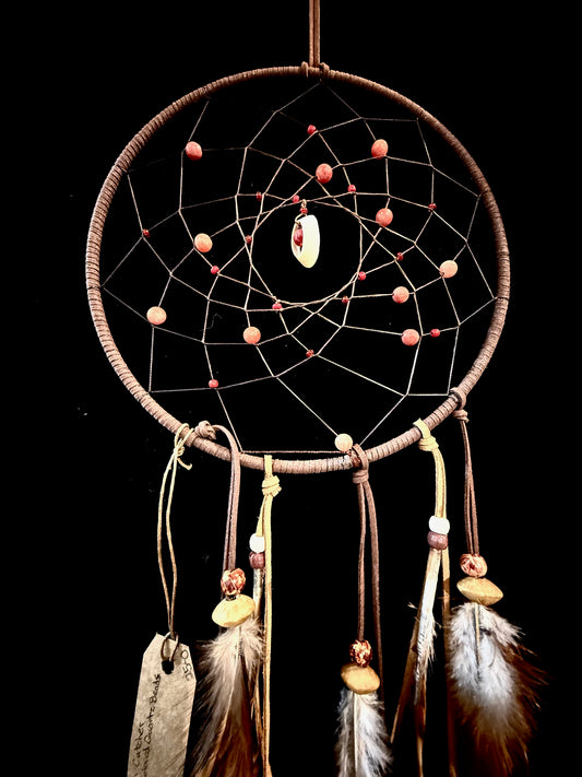 8" Handcrafted Dreamcatcher with Red Quartz Beads