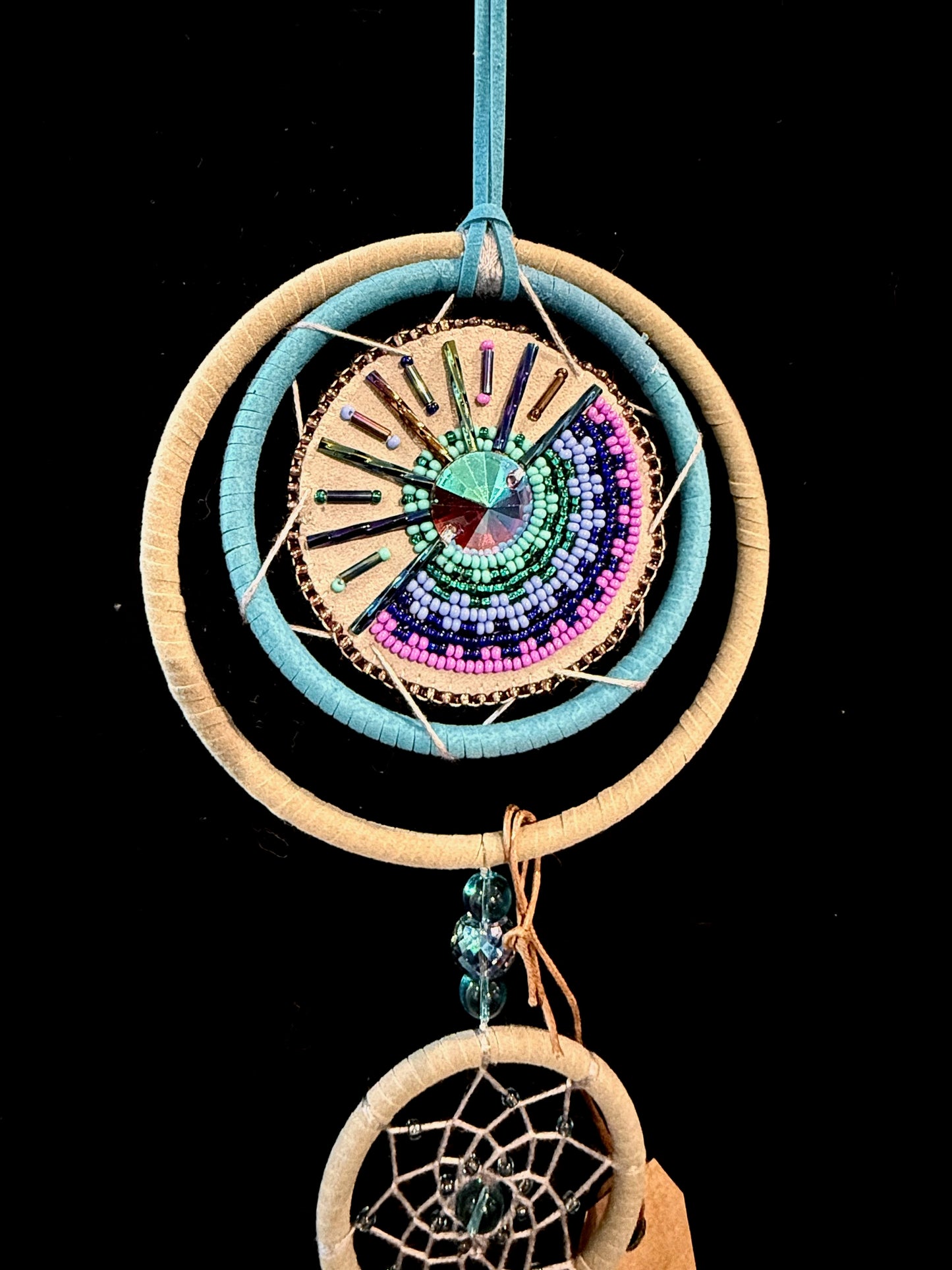Handcrafted Suncatcher in Turquoise & Purple