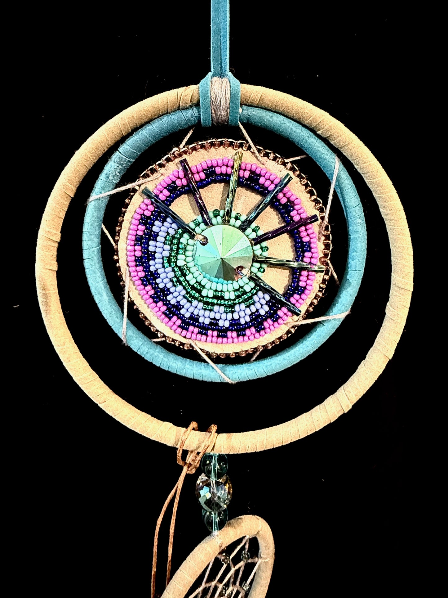 Handcrafted Suncatcher in Turquoise & Purple