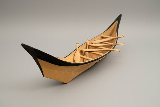 Miniature Hand Carved Kwakiut Canoe