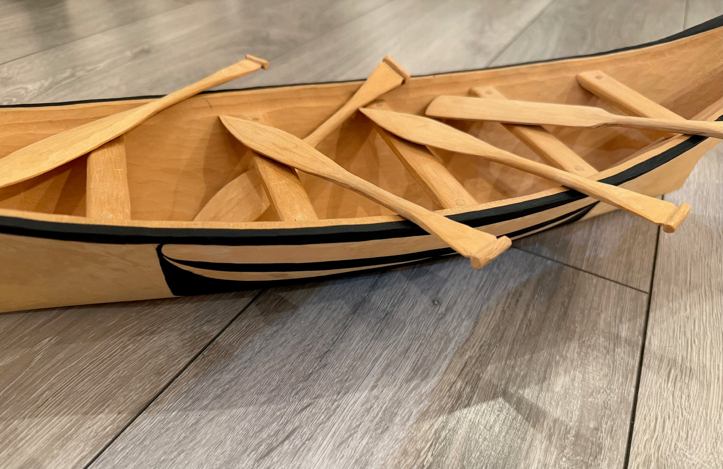 Miniature Hand Carved Kwakiut Canoe
