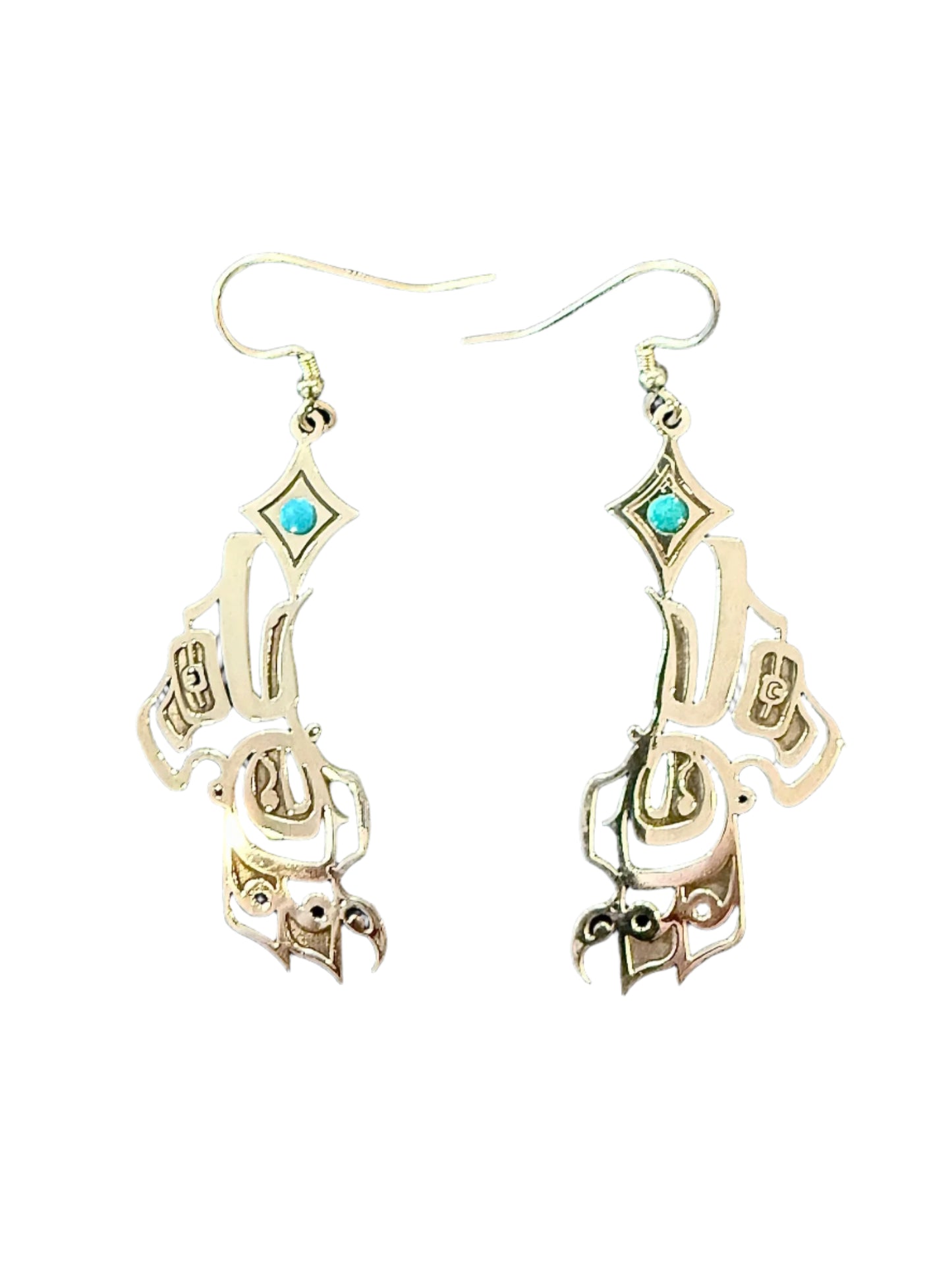 Sterling Silver Raven Steals the Light/Turquoise Earrings