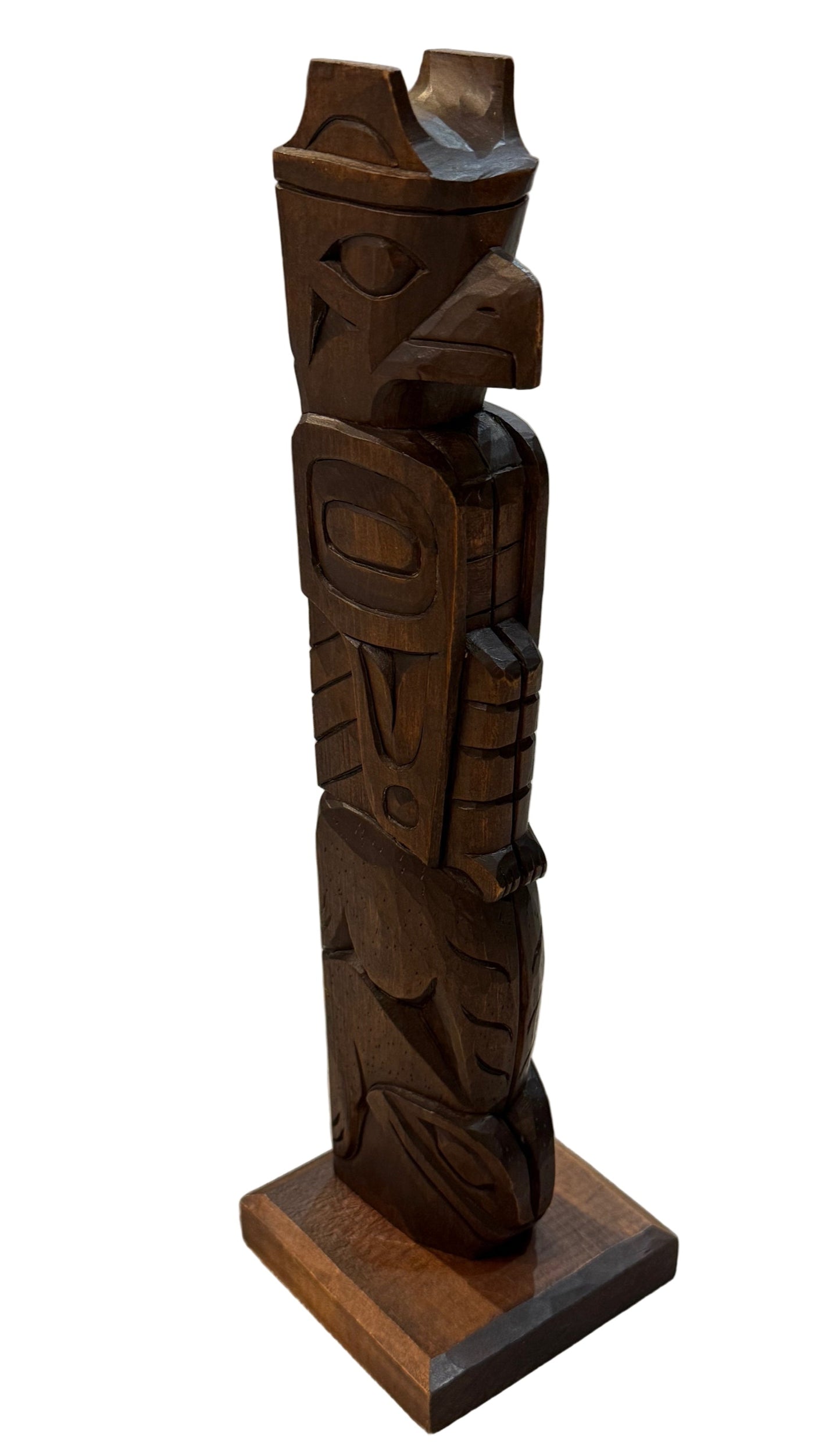13" Chip Carved Miniature Totem Pole