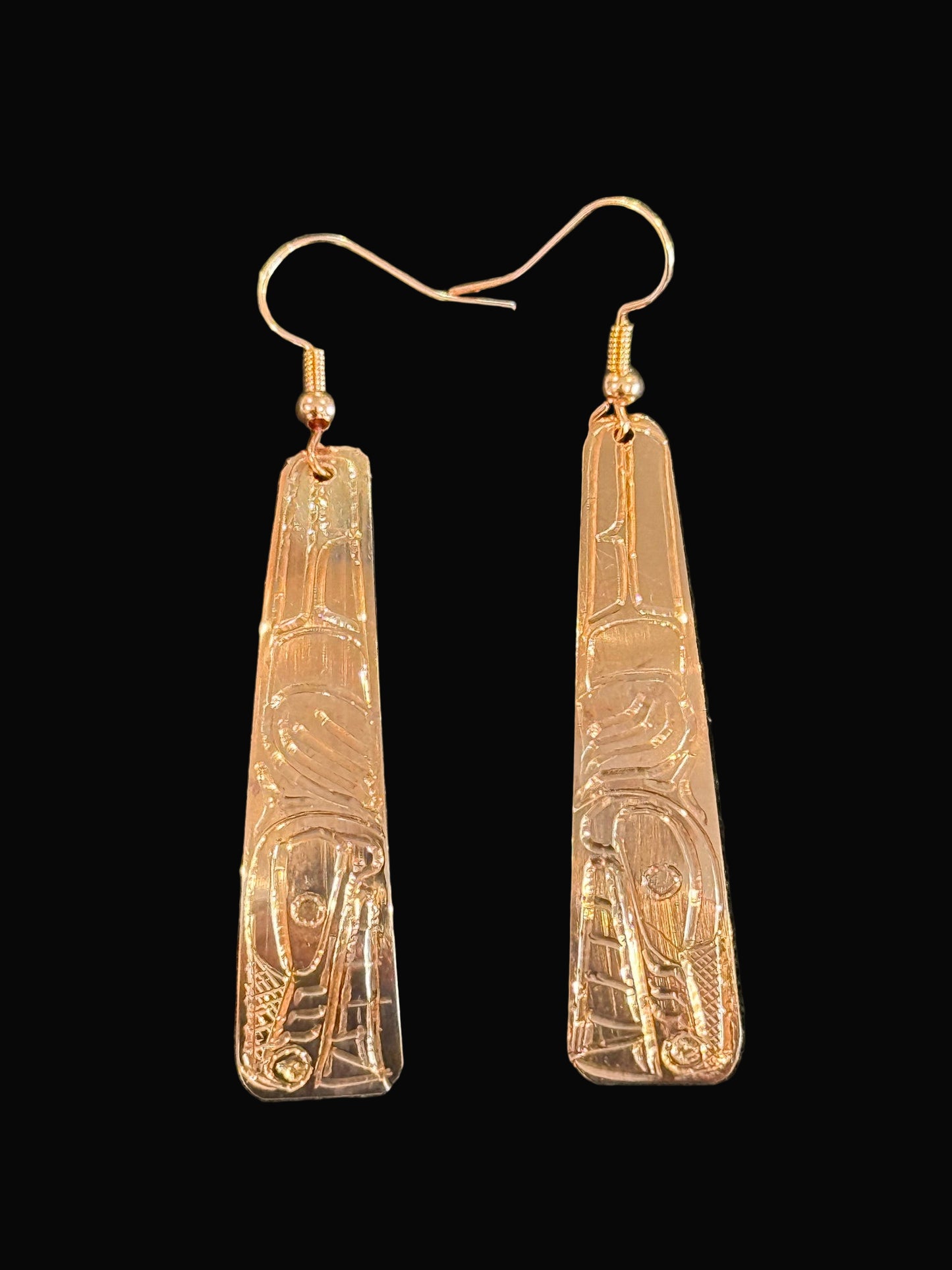 Copper 2" Wolf Earrings