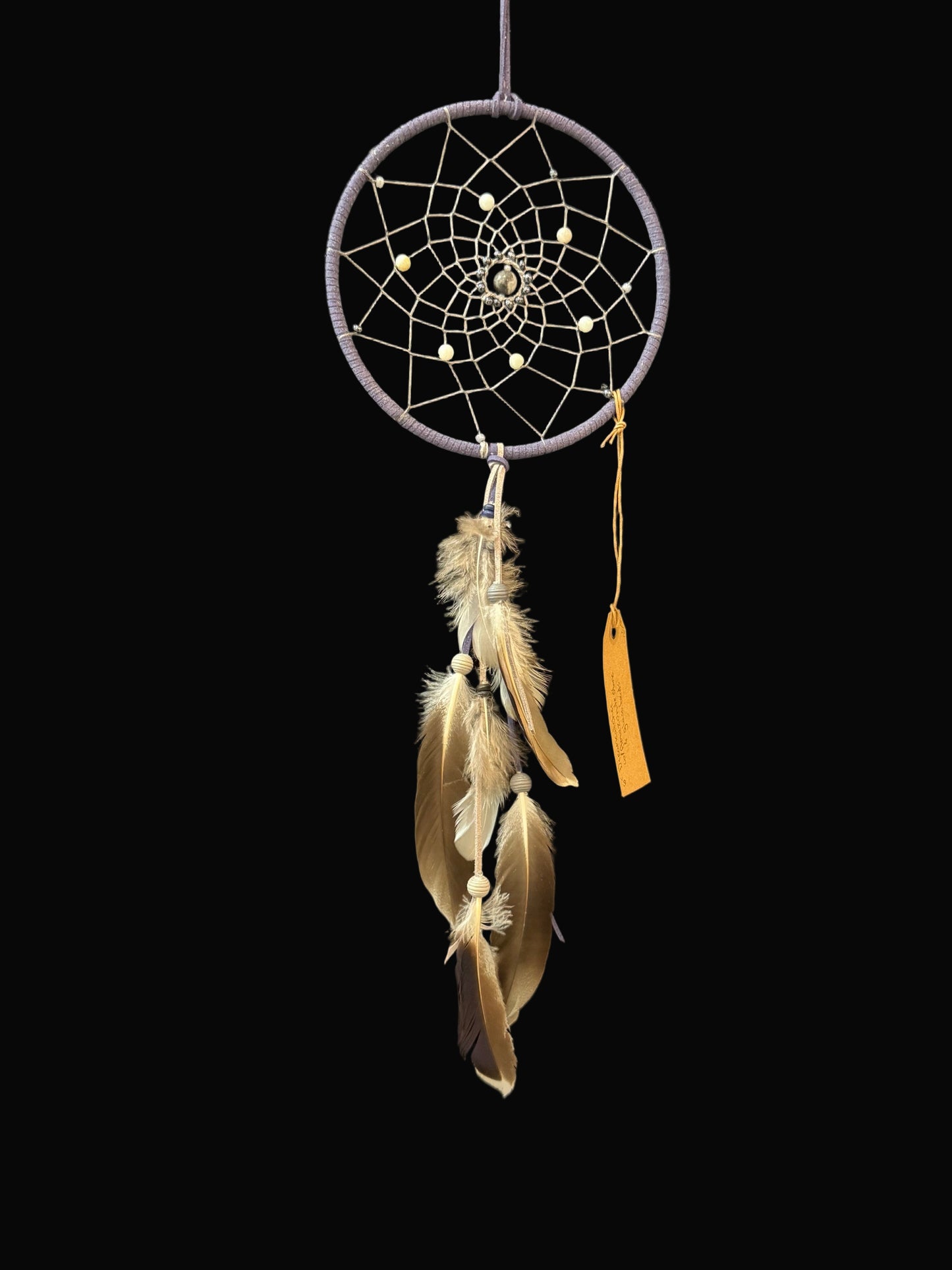 6" Dreamcatcher Navy with Amazonite Stone & Glass Beads