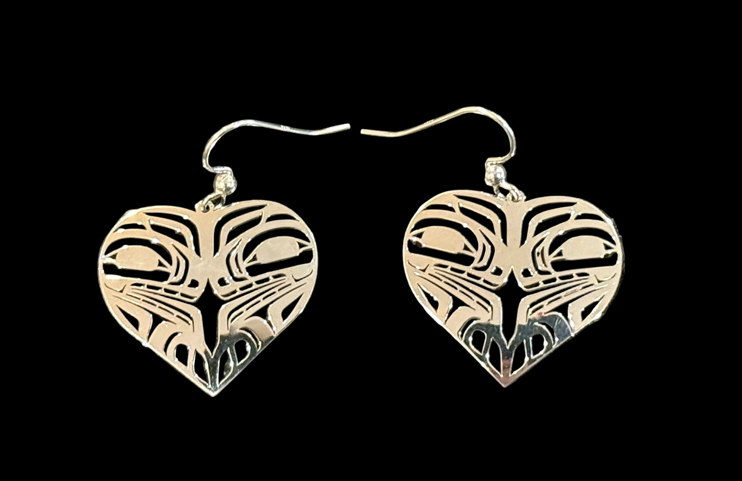 Stirling Silver Eagle Heart Earring