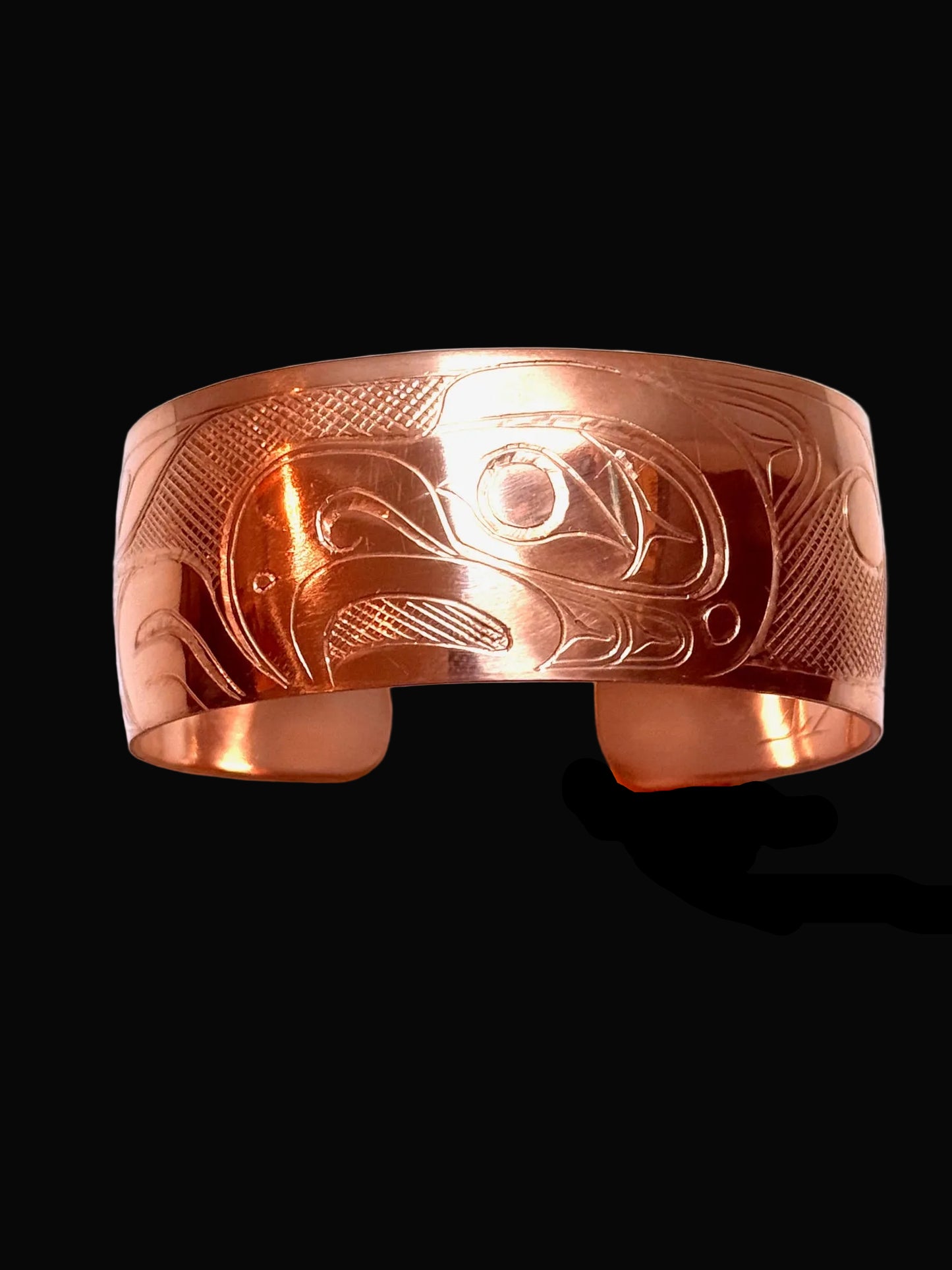 Beautiful 1" Copper Thunderbird Bracelet
