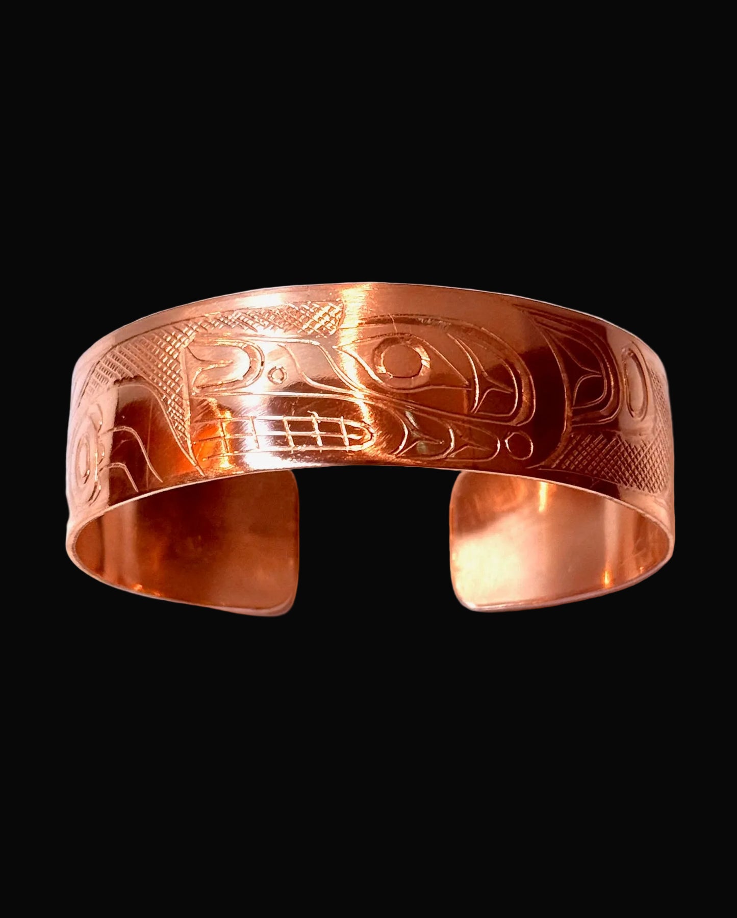 Lovely 3/4" Copper Wolf Bracelet/Cuff