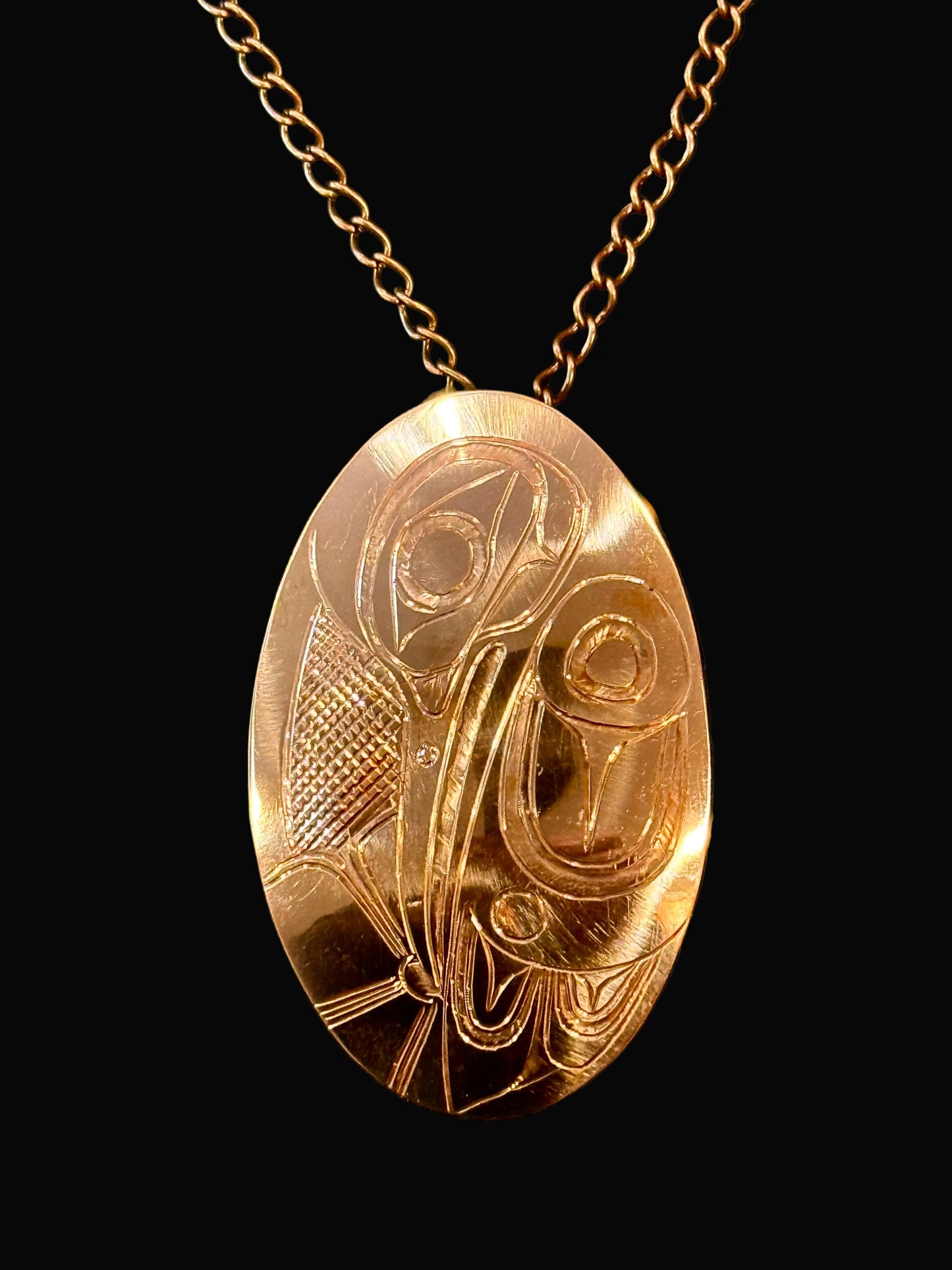 Lovely Large Copper Hummingbird Pendant/Chain