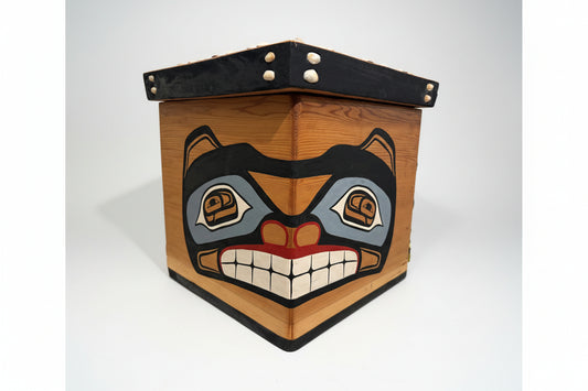 Beautifully Painted Large Cedar Bear Chinook Gift Box