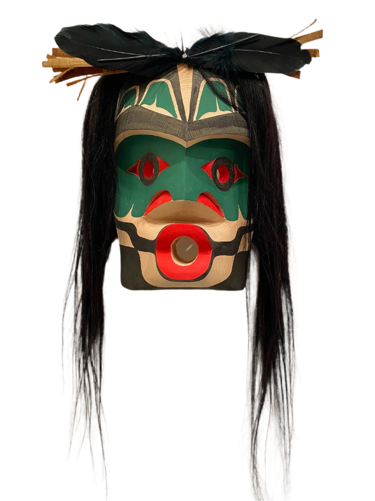 Russel (Floyd) Tate - "Pitch Woman" Mask - Russel (Floyd) Tate - Mask - Pentlatch Gallery - Aboriginal Art - Parksville, BC, Canada