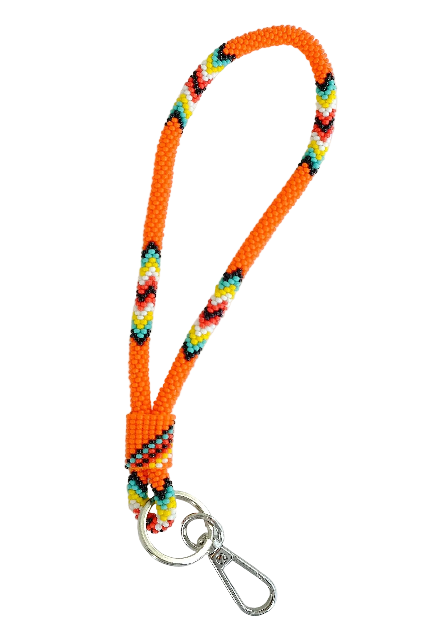 7" Beaded Wrist Lanyard (Orange)