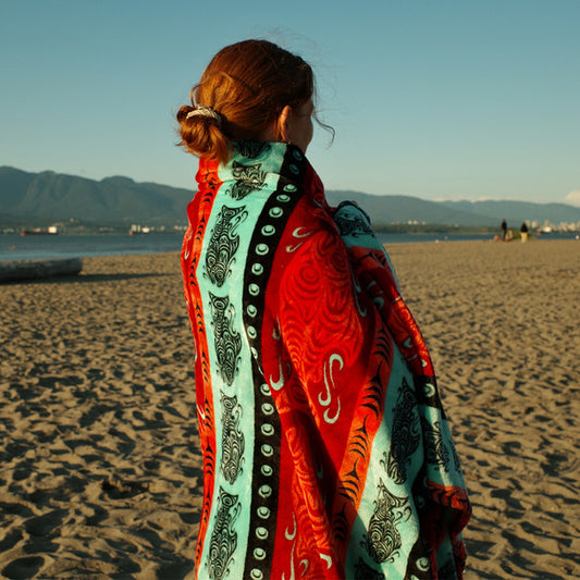 Coho Salmon Fleece Blanket