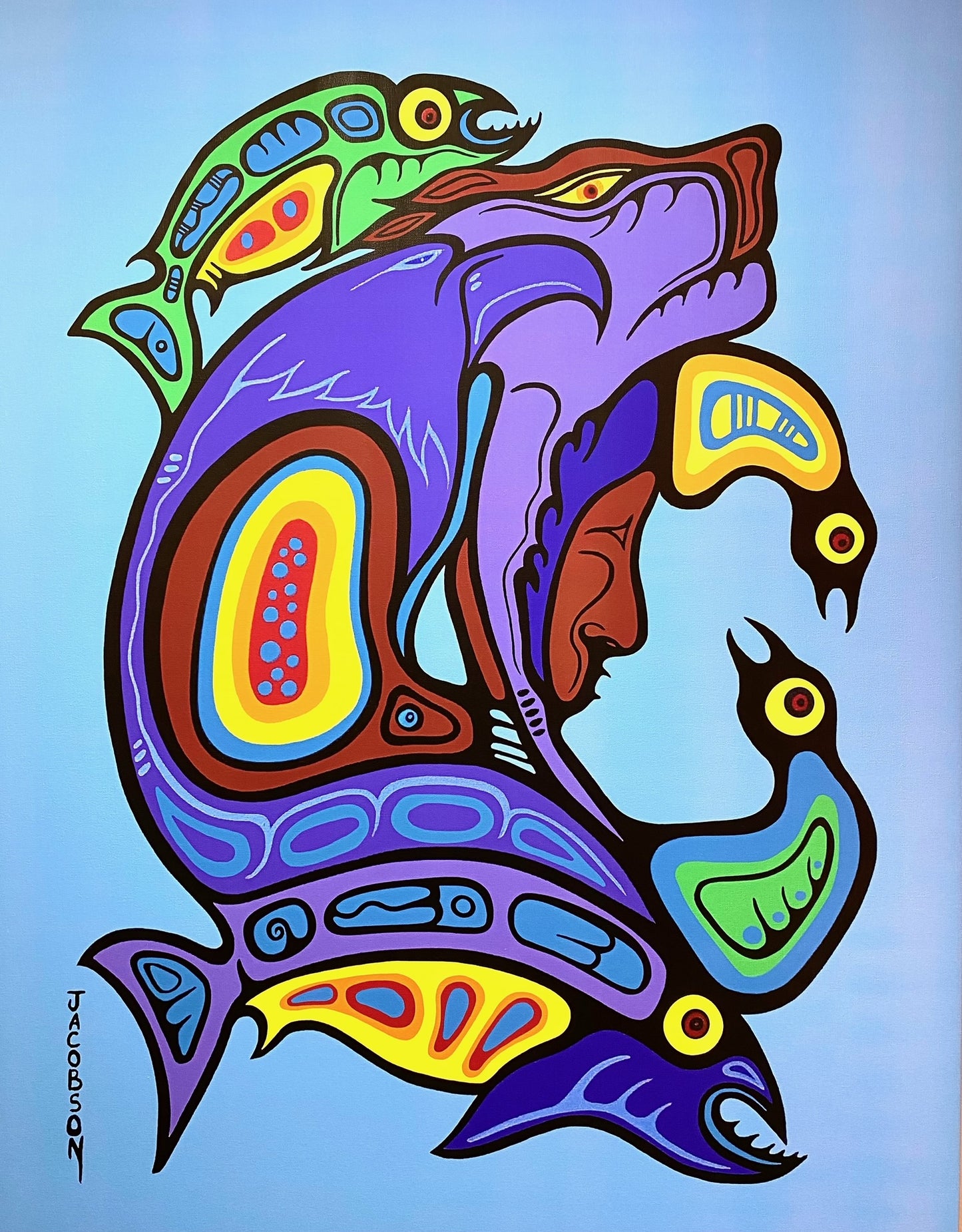 Limited Edition Giclee "Wolf Clan Visionary" by Mark Anthony Jacobson - Mark Anthony Jacobson - Canvas - Pentlatch Gallery - Aboriginal Art - Parksville, BC, Canada