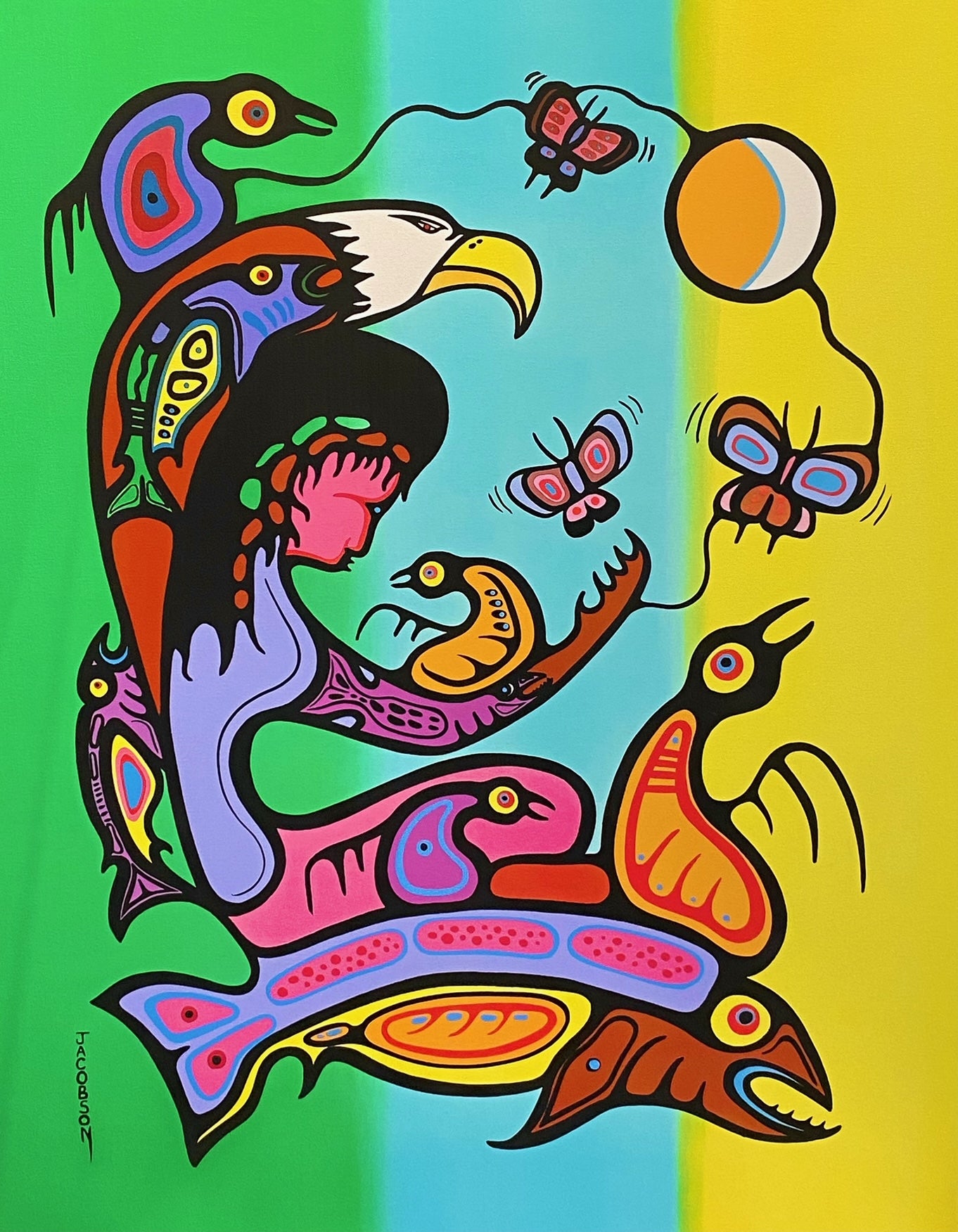 Limited Edition Giclee "She's a Beautiful Spirit" Signed by Mark Anthony Jacobson - Mark Anthony Jacobson - Canvas - Pentlatch Gallery - Aboriginal Art - Parksville, BC, Canada