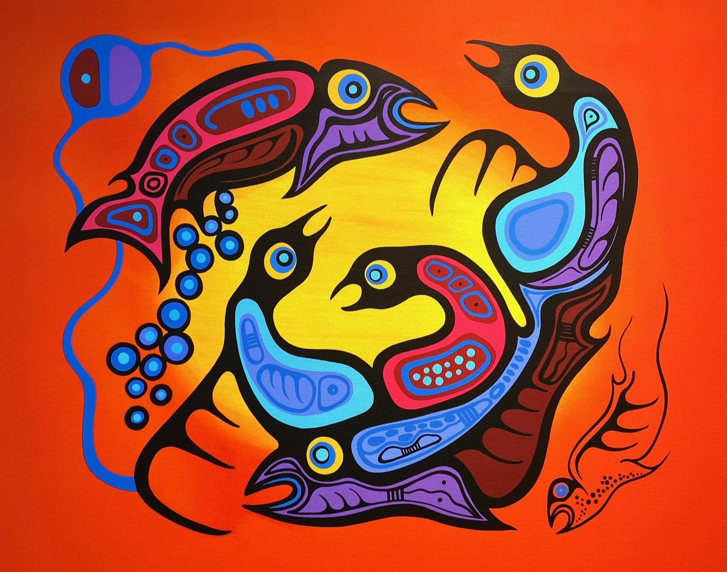 Limited Edition Giclee "Playful Spirits" by Mark Anthony Jacobson - Mark Anthony Jacobson - Canvas - Pentlatch Gallery - Aboriginal Art - Parksville, BC, Canada