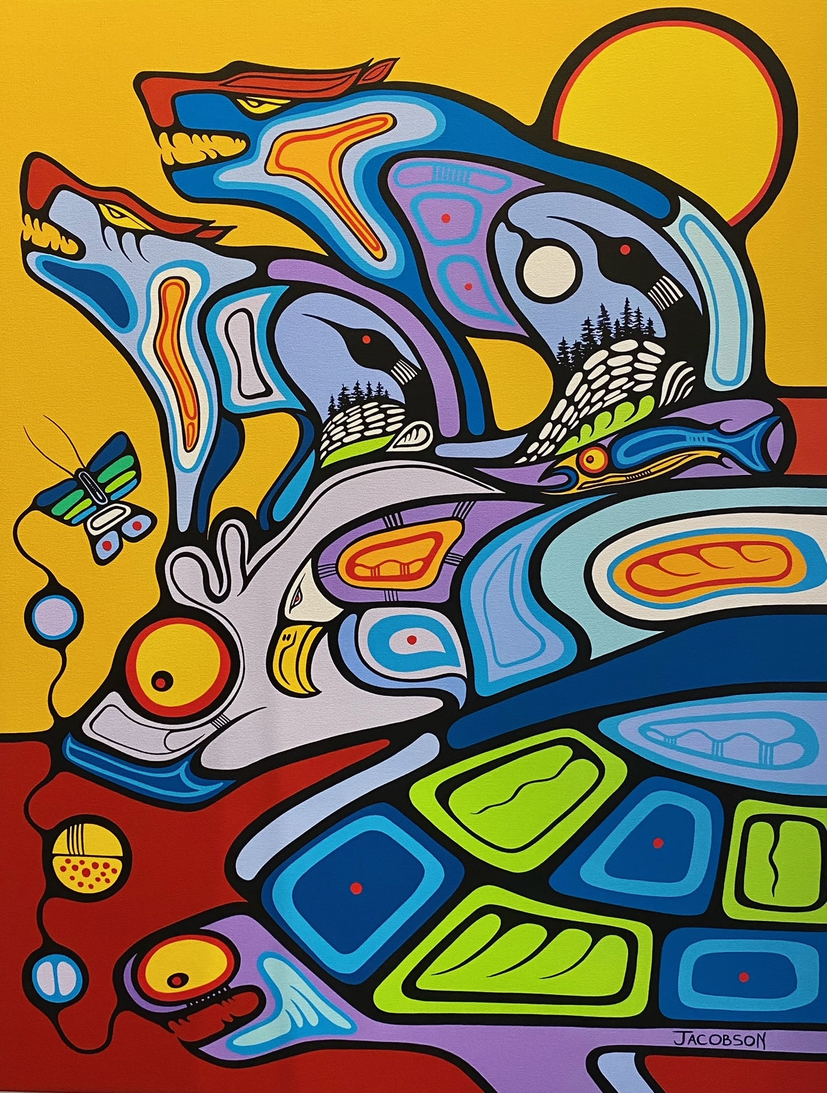 Limited Edition Giclee "Fall Equinox" Signed by Mark Anthony Jacobson - Mark Anthony Jacobson - Canvas - Pentlatch Gallery - Aboriginal Art - Parksville, BC, Canada