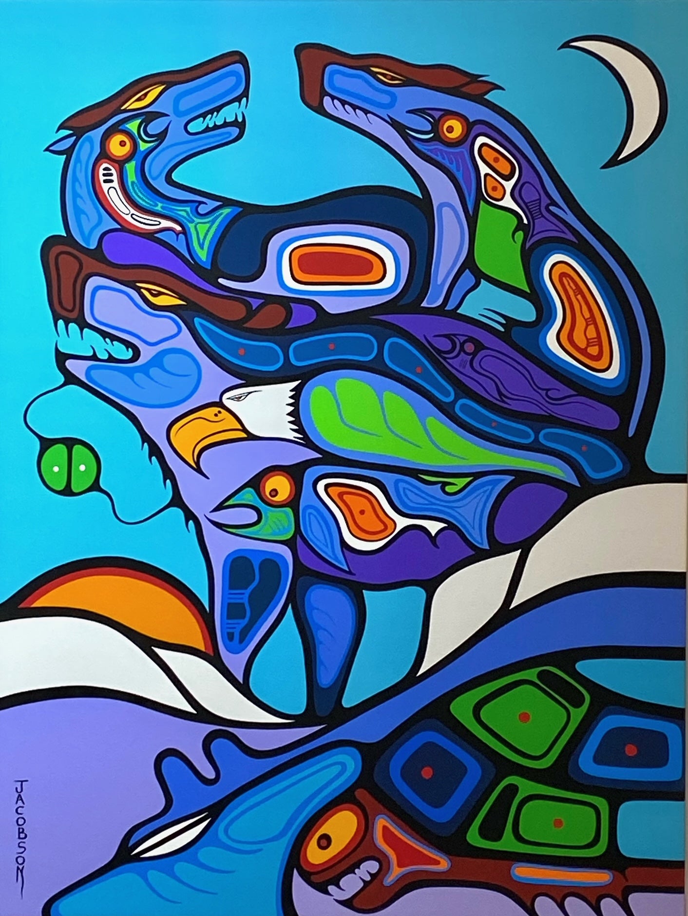 Limited Edition Giclee "Winter Solstice" Signed by Mark Anthony Jacobson - Mark Anthony Jacobson - Canvas - Pentlatch Gallery - Aboriginal Art - Parksville, BC, Canada